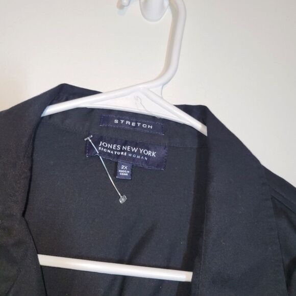 Jones New York Black Twist Stretch Blouse 2X - Picture 3 of 10